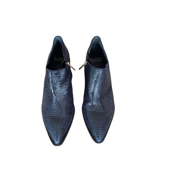 Franco Sarto Womens Black Side Zip Leather Pointed Toe Chelsea Boots Size 5 - Picture 6 of 9